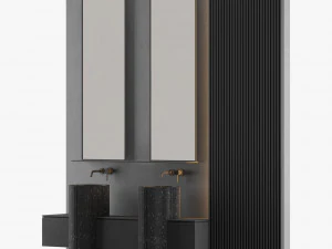 modern - gray bathroom03 3D Model