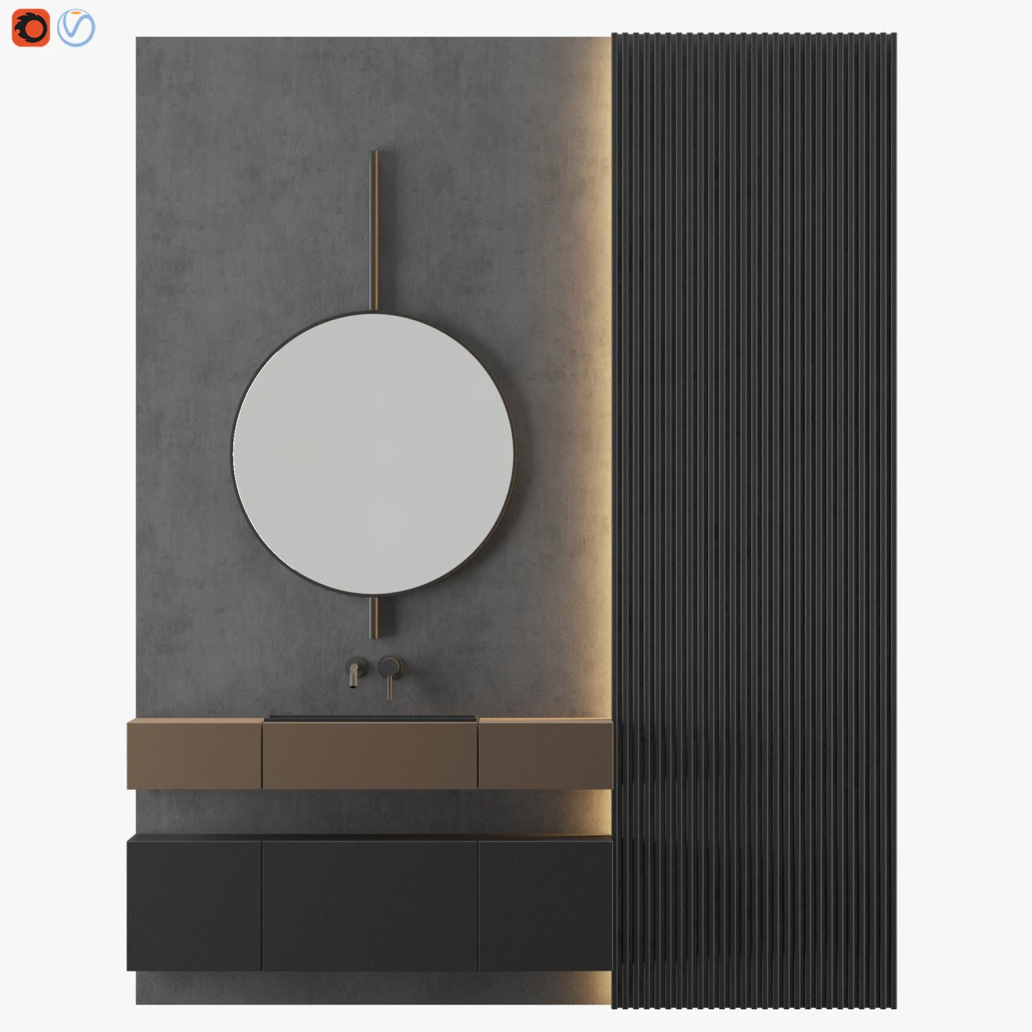 modern - gray bathroom04 3D Model .c4d .max .obj .3ds .fbx .stl .blend 