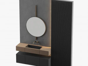 modern - gray bathroom04 3D Model