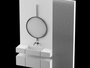 modern - gray bathroom04 3D Model