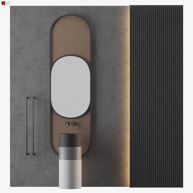 modern - gray bathroom05 3D Model .c4d .max .obj .3ds .fbx .stl .blend 