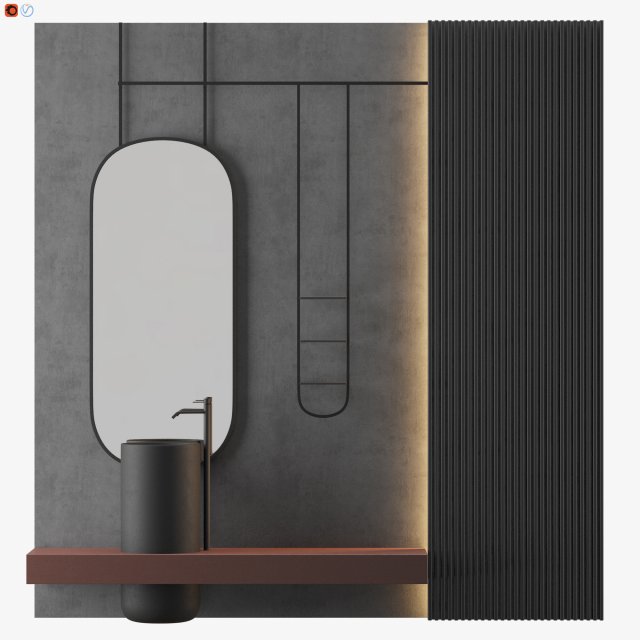 modern - gray bathroom06 3D Model .c4d .max .obj .3ds .fbx .stl .blend