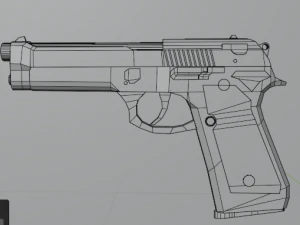 beretta 92 lowpoly Modello 3D