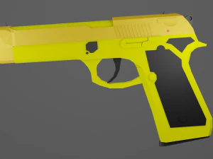beretta 92 lowpoly Modello 3D