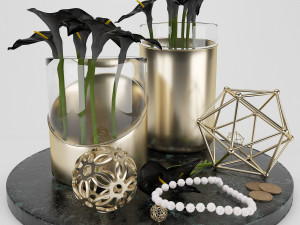 decorative set - calla lily 3D Модель