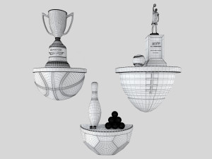 decorative set sport ball floating shelving pottery barn teen Modelo 3D