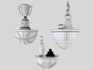 decorative set sport ball floating shelving pottery barn teen 3D Model