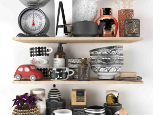 Kitchen decorative set accessories 01 Model 3D