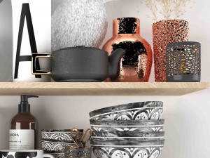 Kitchen decorative set accessories 01 Model 3D