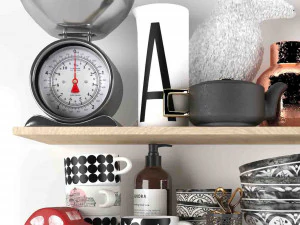 Kitchen decorative set accessories 01 3D Model