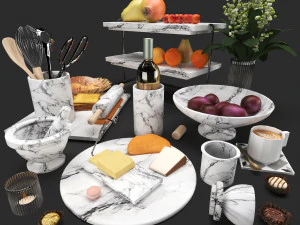 Ensemble d&eacute;coratif pour cuisine Modèle 3D