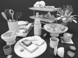 Decorative set for kitchen Modello 3D