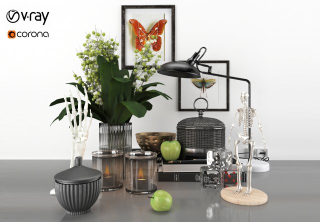Decorative set - scandinavian and minimal Model 3D .c4d .max .obj .3ds .fbx .stl .blend 