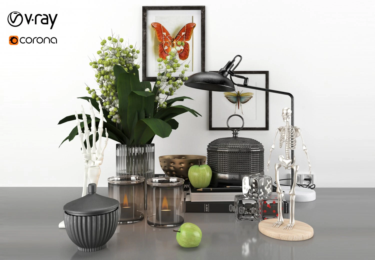 Decorative set - scandinavian and minimal 3D Model .c4d .max .obj .3ds .fbx .stl .blend 