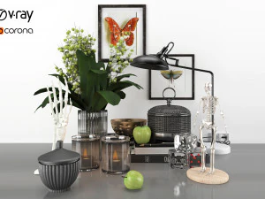 Zestaw dekoracyjny - skandynawski i minimalistyczny Model 3D