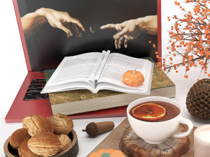 Fall design decoration set Model 3D