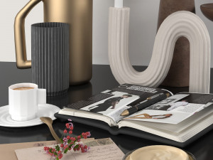 Decorative set with dried flowers Model 3D