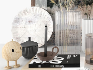 Decorative set with dried flowers Modelo 3D