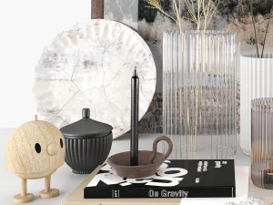 Decorative set with dried flowers 3D Model