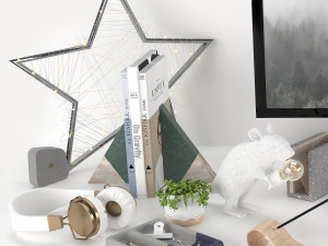 Workplace decorative set - home office 3D Модель