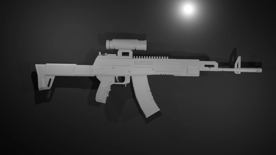 ak-47 modified 3D Model .c4d .max .obj .3ds .fbx .stl .blend 