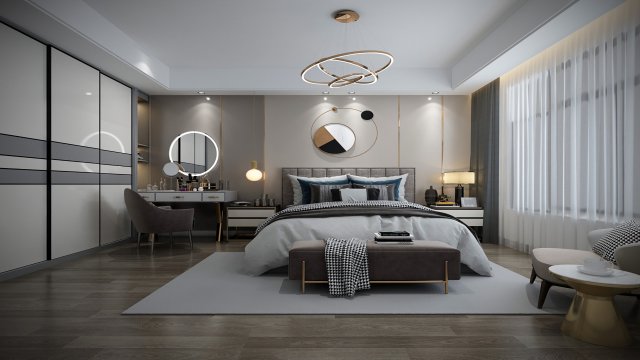 modern bedroom 3D Model .c4d .max .obj .3ds .fbx .stl .blend 