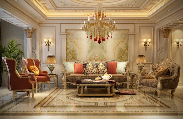 classic villa interior Modelo 3D .c4d .max .obj .3ds .fbx .stl .blend 