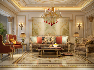 classic villa interior Model 3D