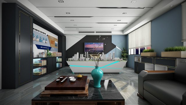 reception and waiting area 3D Model .c4d .max .obj .3ds .fbx .stl .blend 