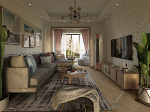 modern living room 3D Model