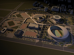 stadium and sports city Model 3D