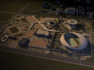 stadium and sports city 3D Model