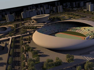 stadium and sports city Model 3D