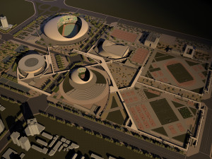 stadium and sports city Model 3D