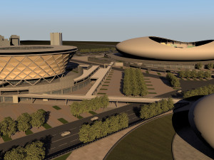 stadium and sports city Model 3D