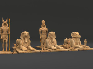 egyptian statues 3D Model