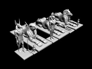 egyptian statues 3D 모델