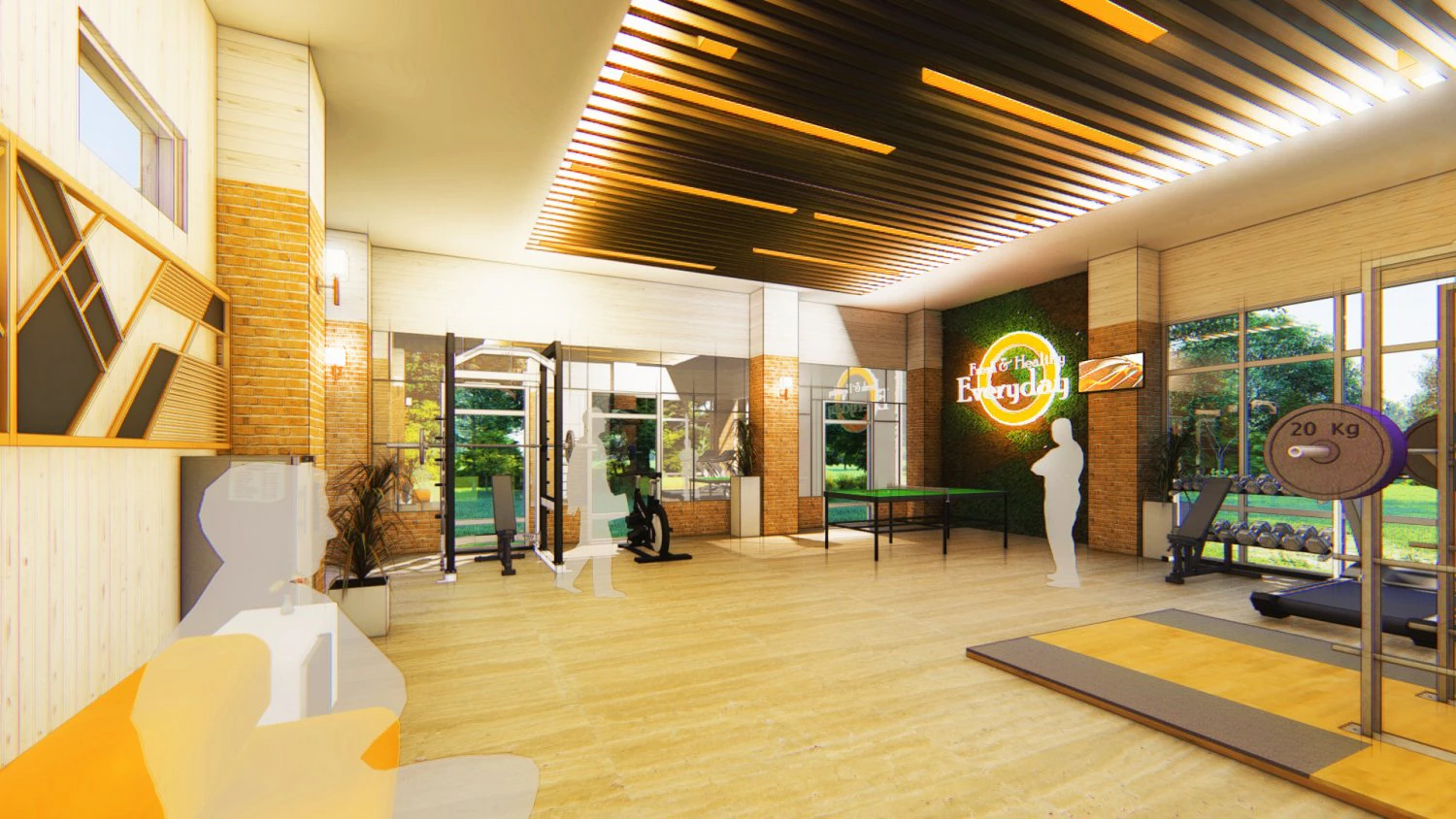 sala de gin&aacute;stica Modelo 3D .c4d .max .obj .3ds .fbx .stl .blend 