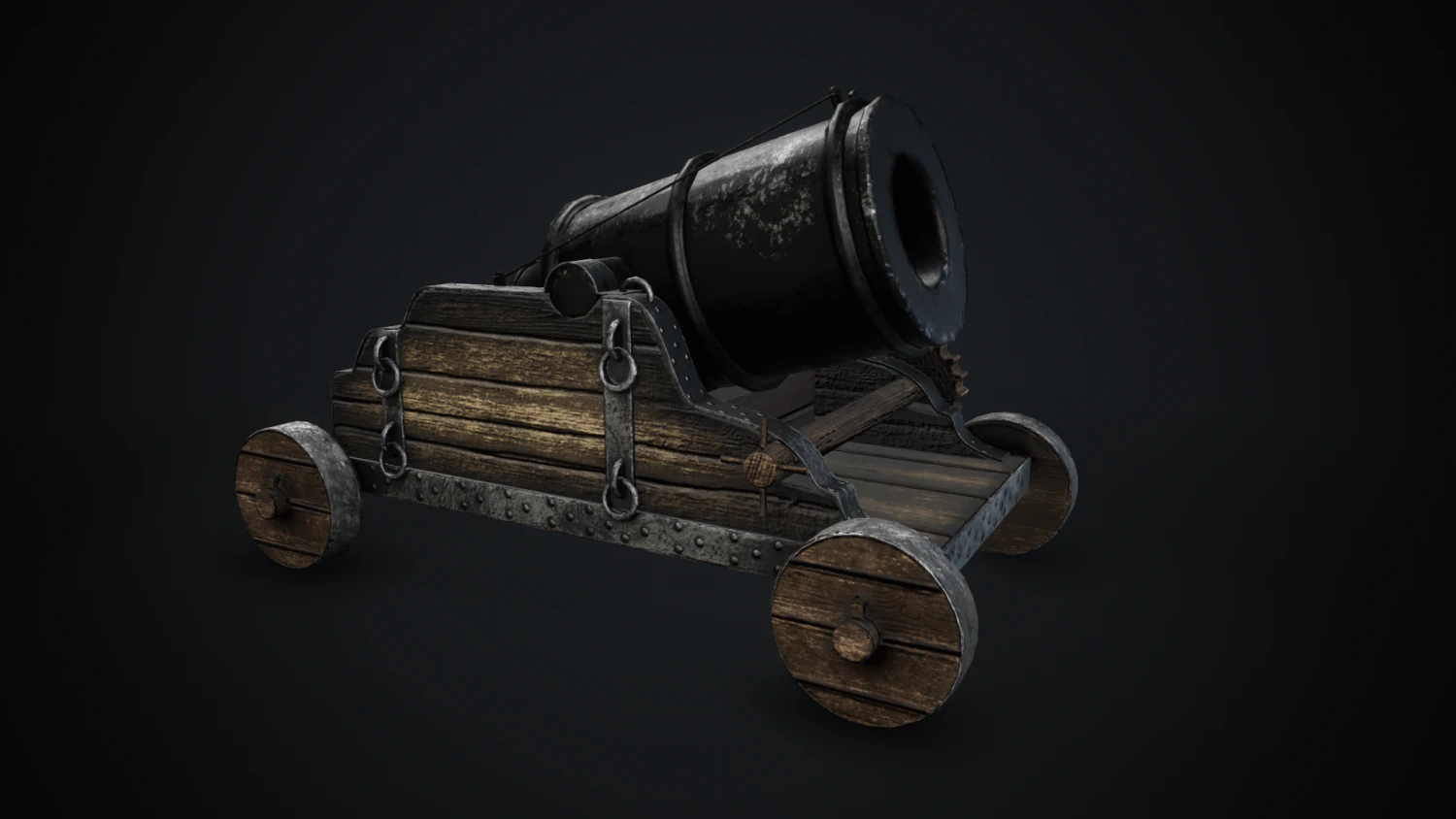 cannon mortar 3D Model .c4d .max .obj .3ds .fbx .stl .blend