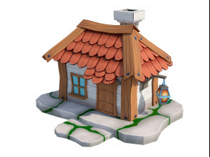 cartoon house game - vr - ar - low-poly 3D Model