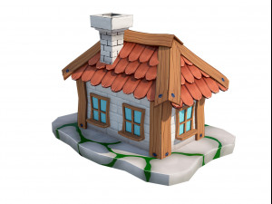 cartoon house game - vr - ar - low-poly 3D Модель