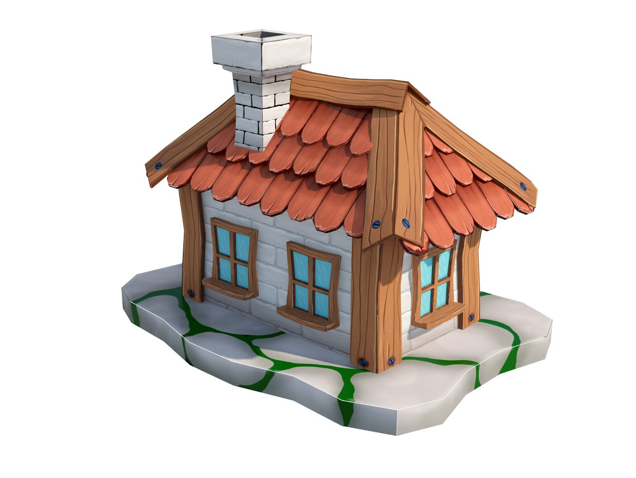 3D model House Model For Roblox or a Low-Poly Game VR / AR / low-poly