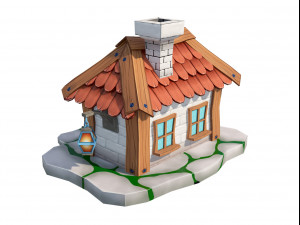 cartoon house game - vr - ar - low-poly 3D Модель