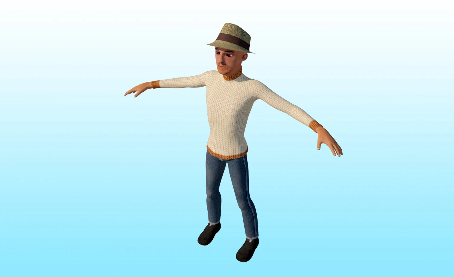 male cartoon character 3D Model .c4d .max .obj .3ds .fbx .stl .blend 