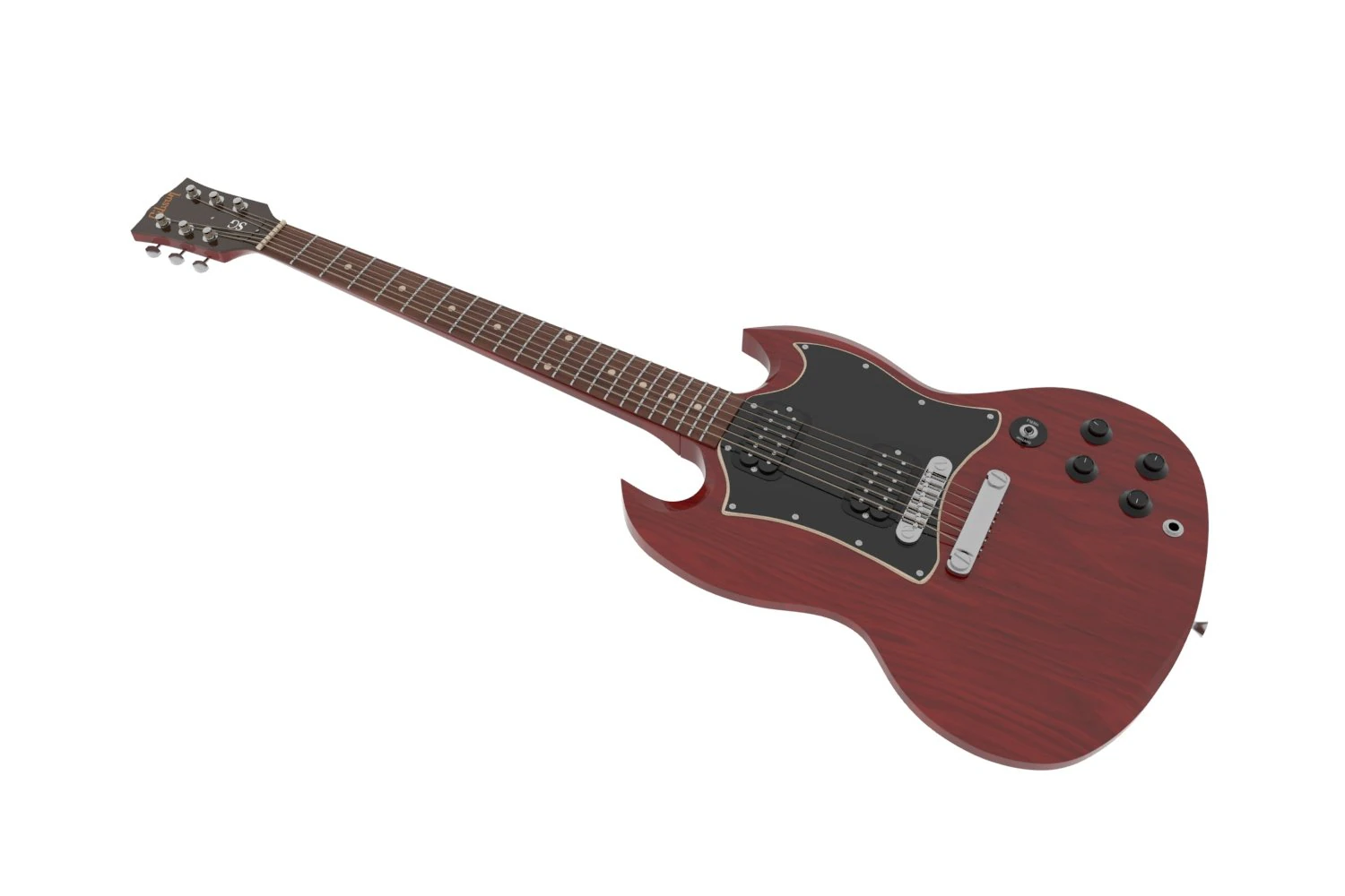 gibson sg guitar 3D Model .c4d .max .obj .3ds .fbx .stl .blend 