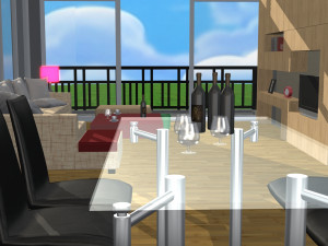 house with interior Model 3D