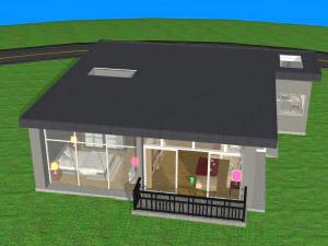 house with interior 3D Model