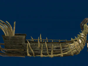 barca 1 low-poly Modello 3D