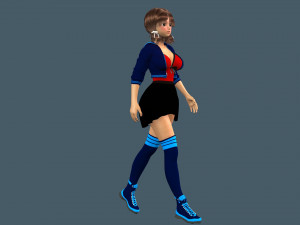 cartoony girl 2 rigged 3D Model