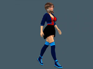 cartoony girl 2 rigged 3D Model